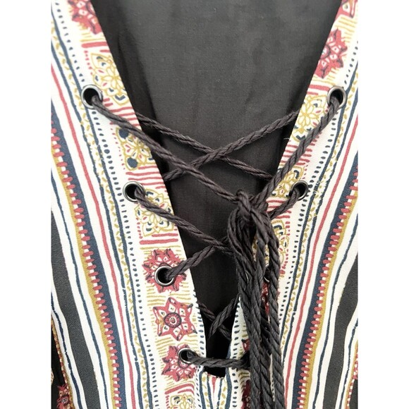 Free People Rain Or Shine Tunic Dress Poppy Combo Black Floral Longsleeve Boho M - Picture 6 of 10